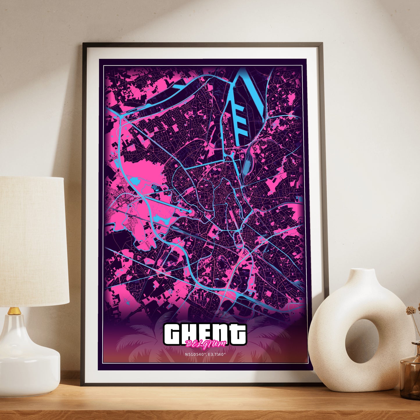 Ghent GTA Map Poster