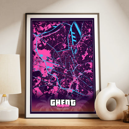 Ghent GTA Map Poster