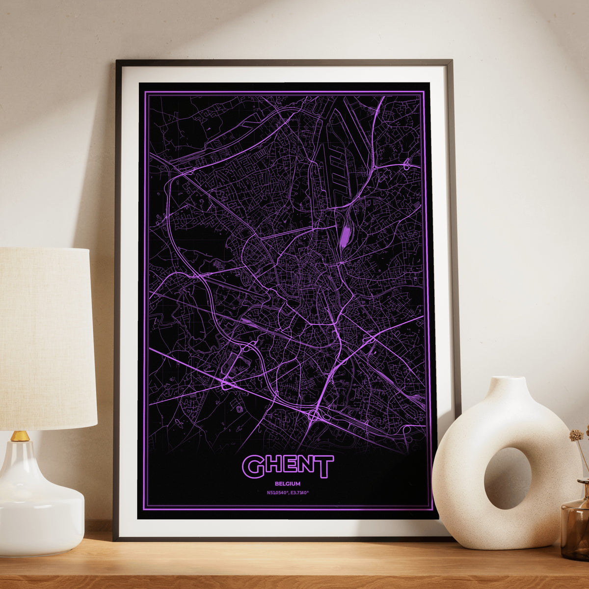Ghent Phosphor Map Poster - EGA Violet
