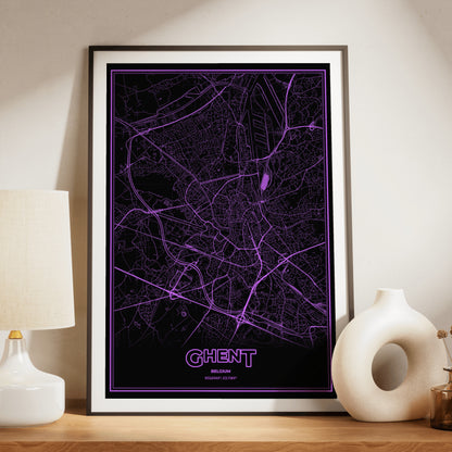 Ghent Phosphor Map Poster - EGA Violet