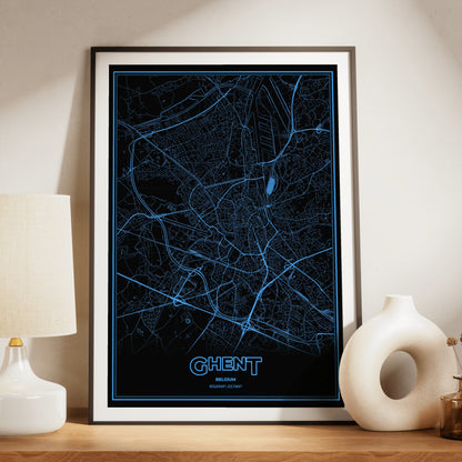 Ghent Phosphor Map Poster - IBM Blue