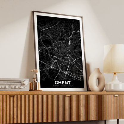 Ghent Elegant Map Poster