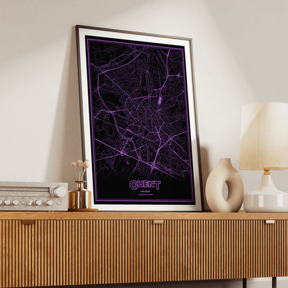 Ghent Phosphor Map Poster - EGA Violet