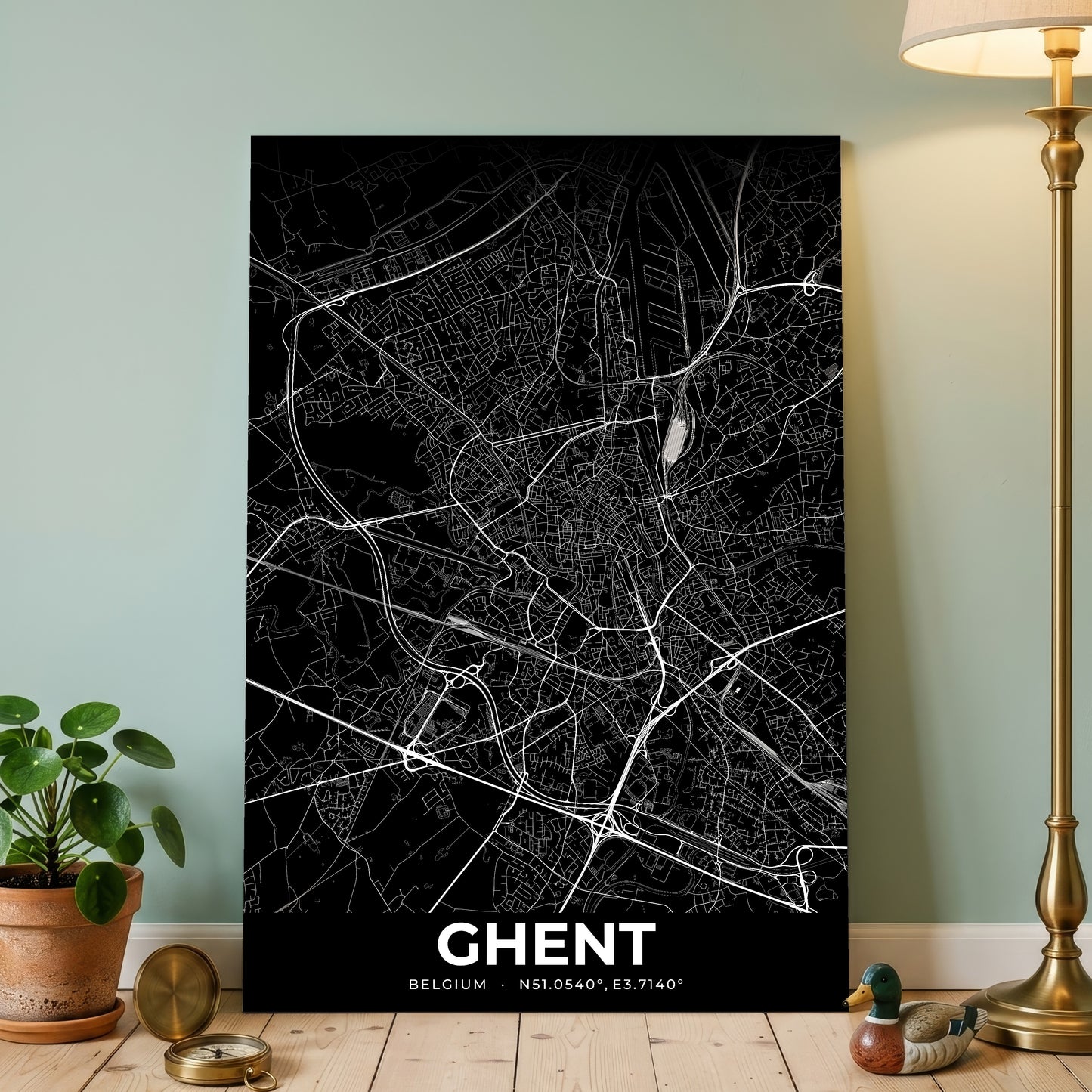 Ghent Elegant Map Poster