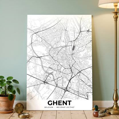 Ghent Elegant Map Poster