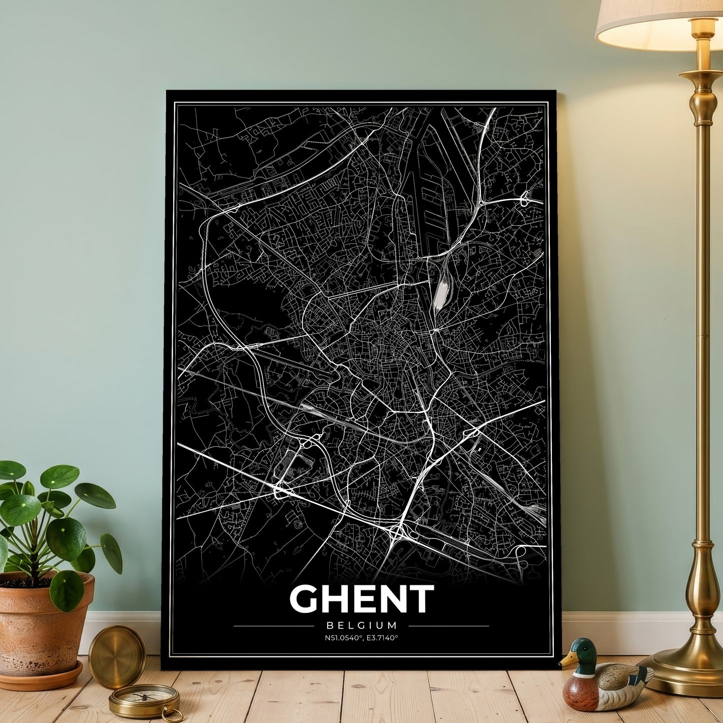 Ghent Modern Map Poster