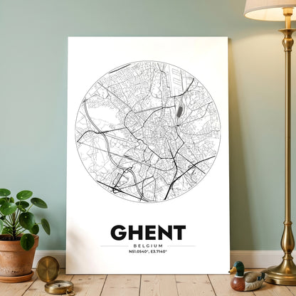 Ghent Spot Map Poster