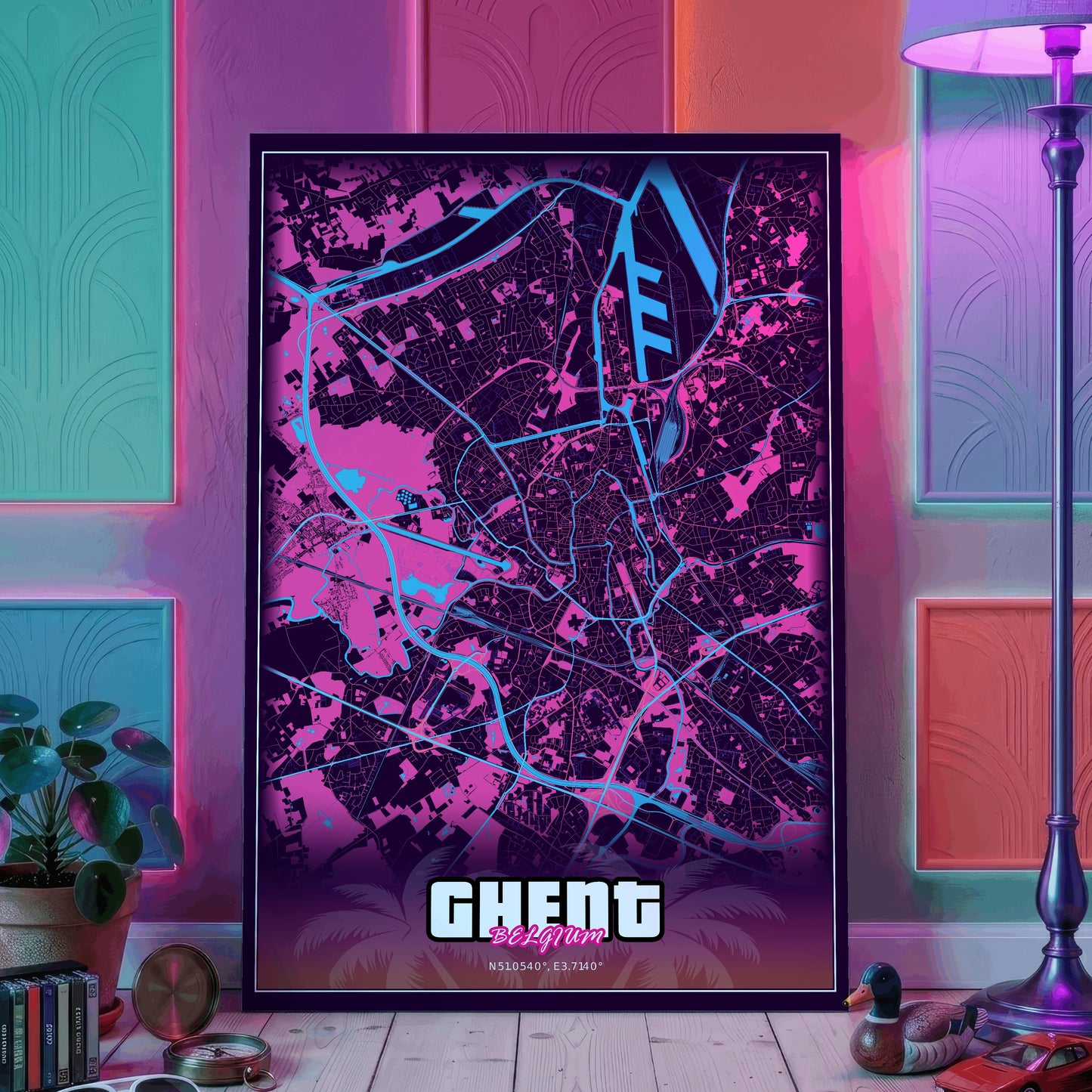 Ghent GTA Map Poster