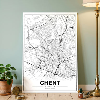 Ghent Modern Map Poster