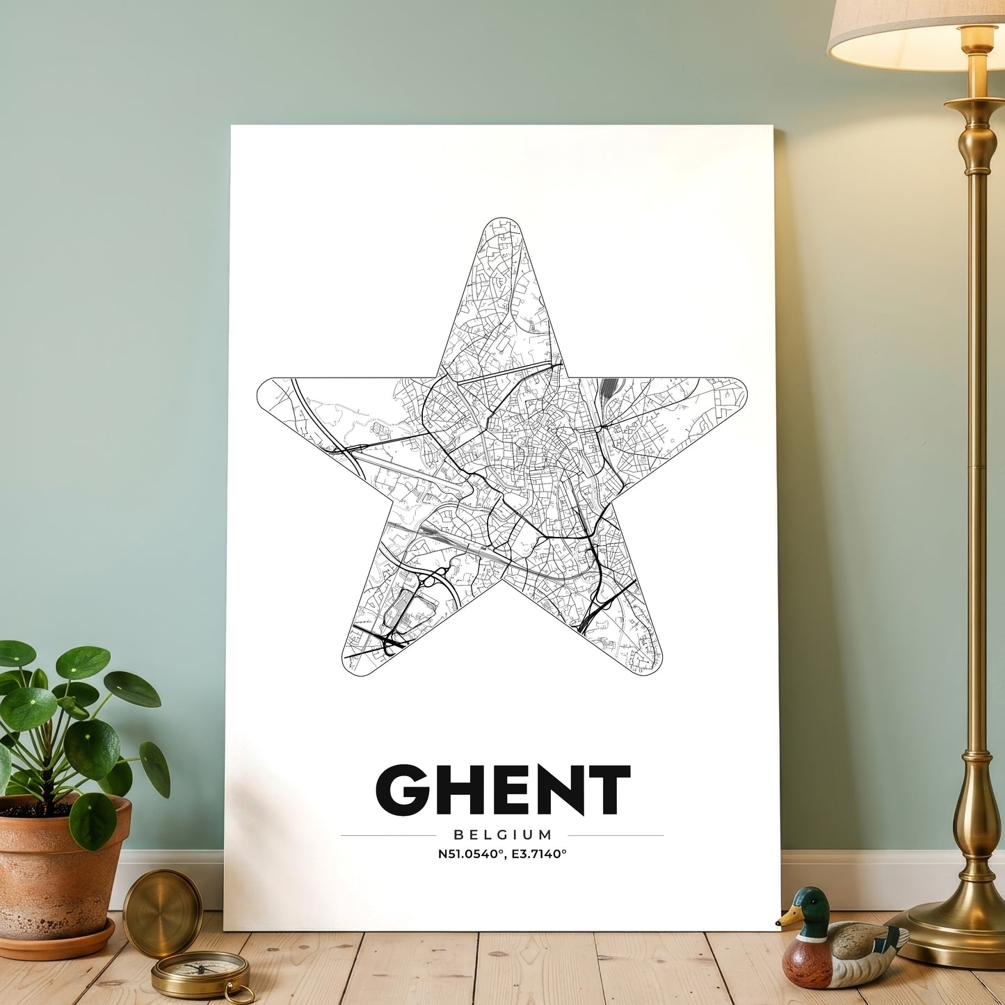 Ghent Star Map Poster