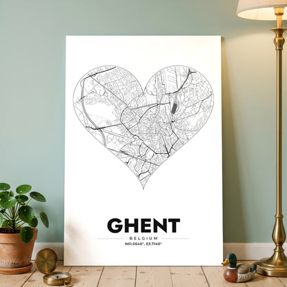 Ghent Heart Map Poster