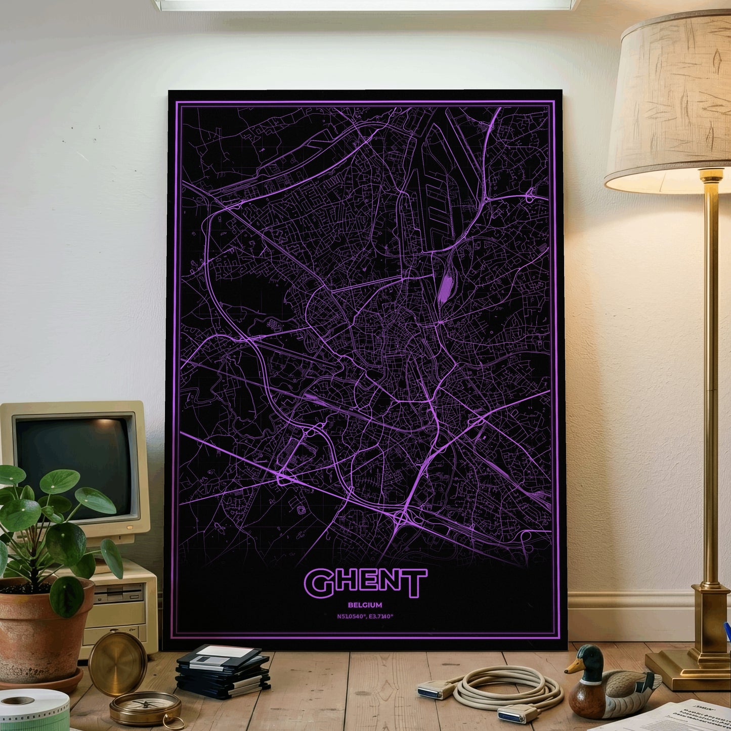 Ghent Phosphor Map Poster - EGA Violet