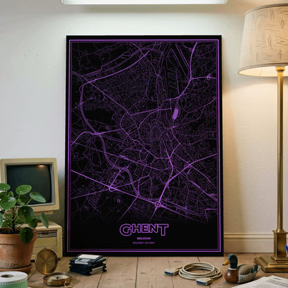 Ghent Phosphor Map Poster - EGA Violet
