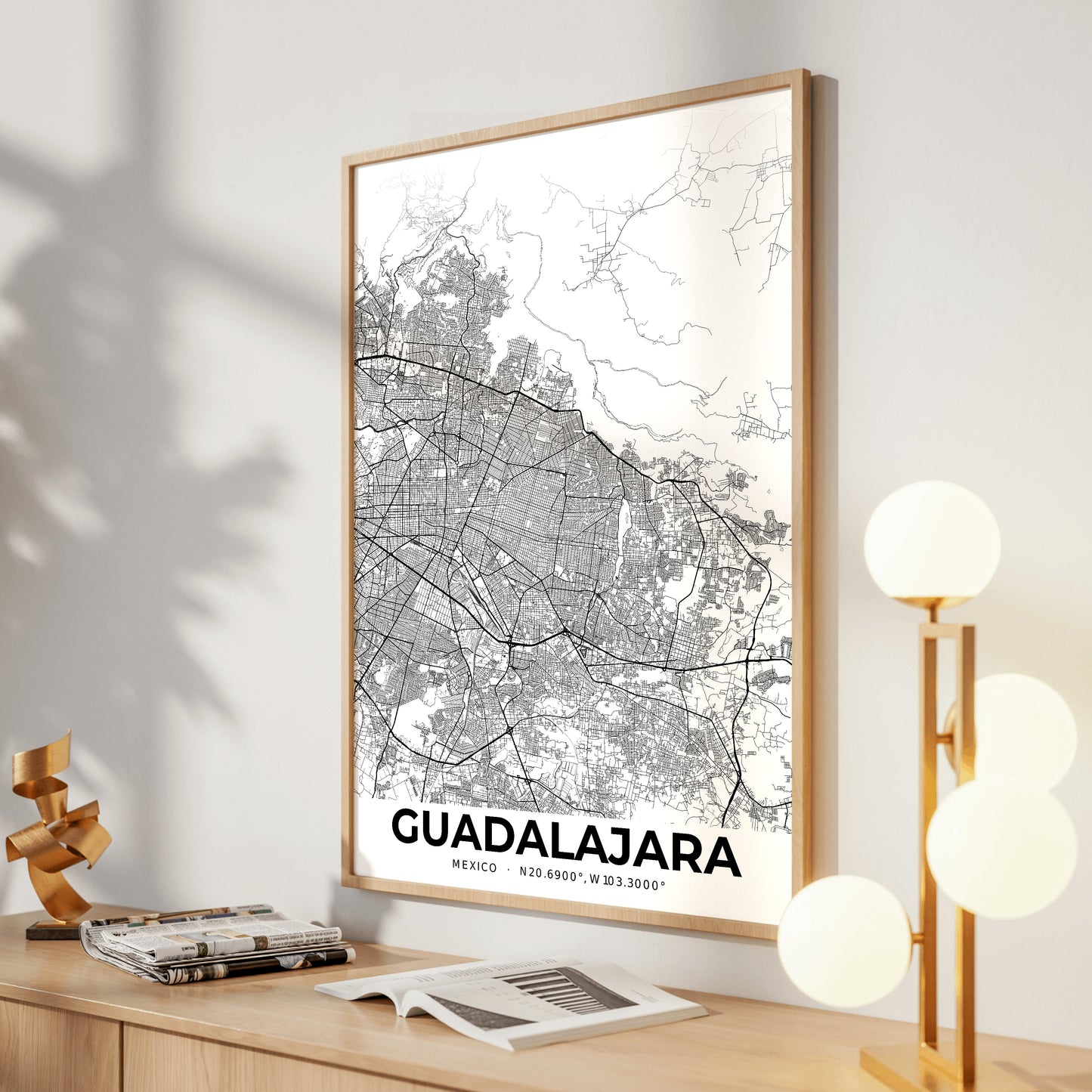 Guadalajara Elegant Map Poster
