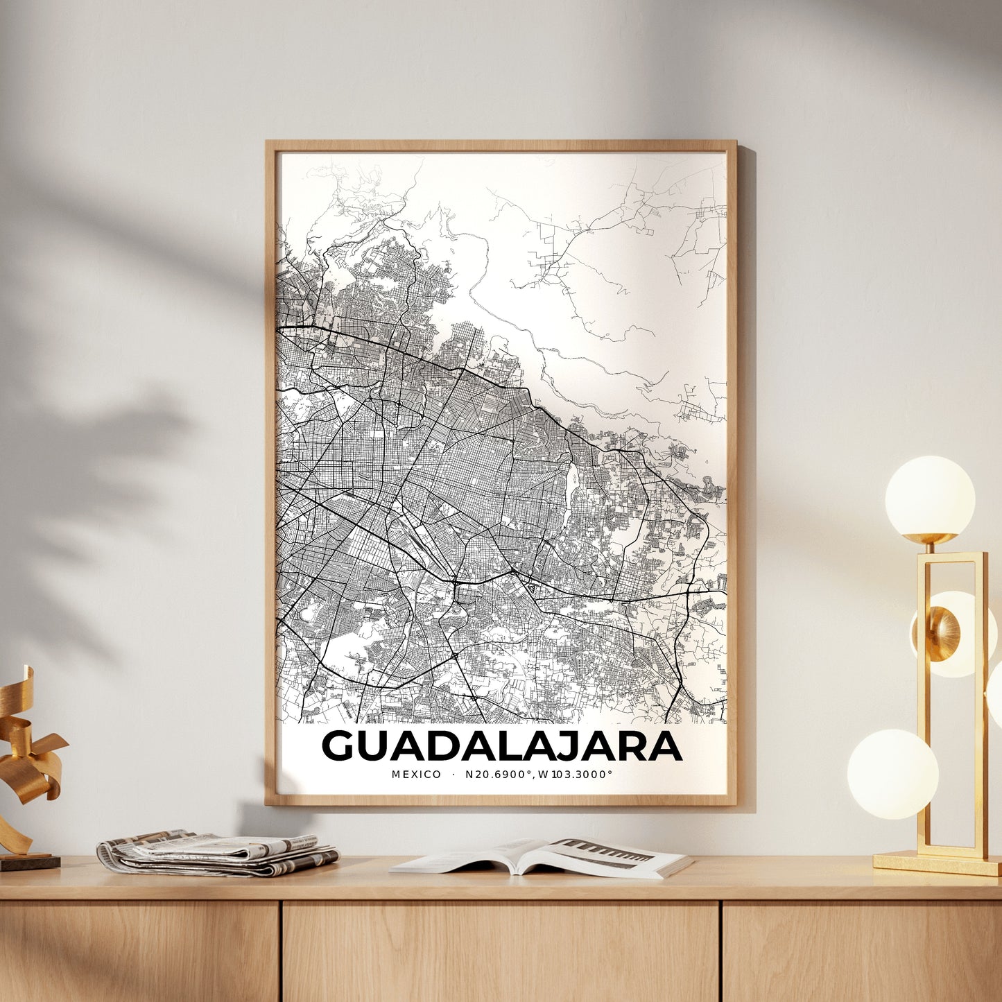 Guadalajara Elegant Map Poster