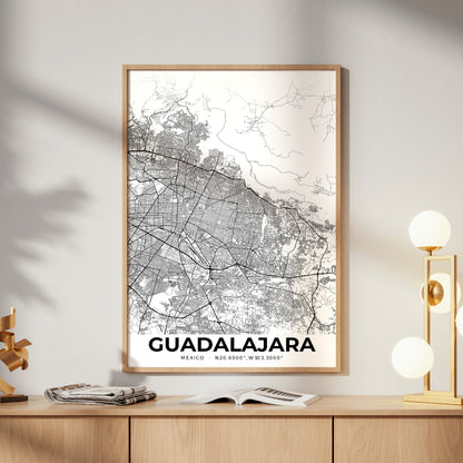 Guadalajara Elegant Map Poster