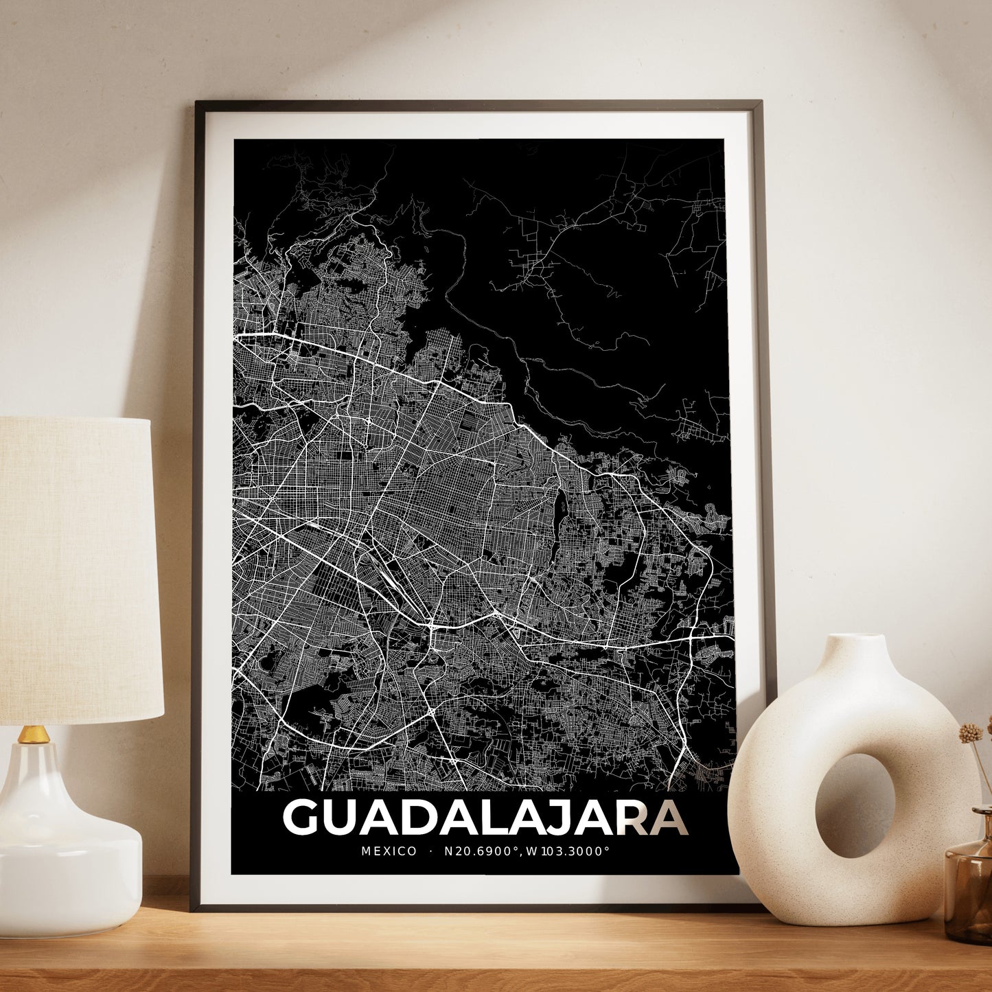 Guadalajara Elegant Map Poster