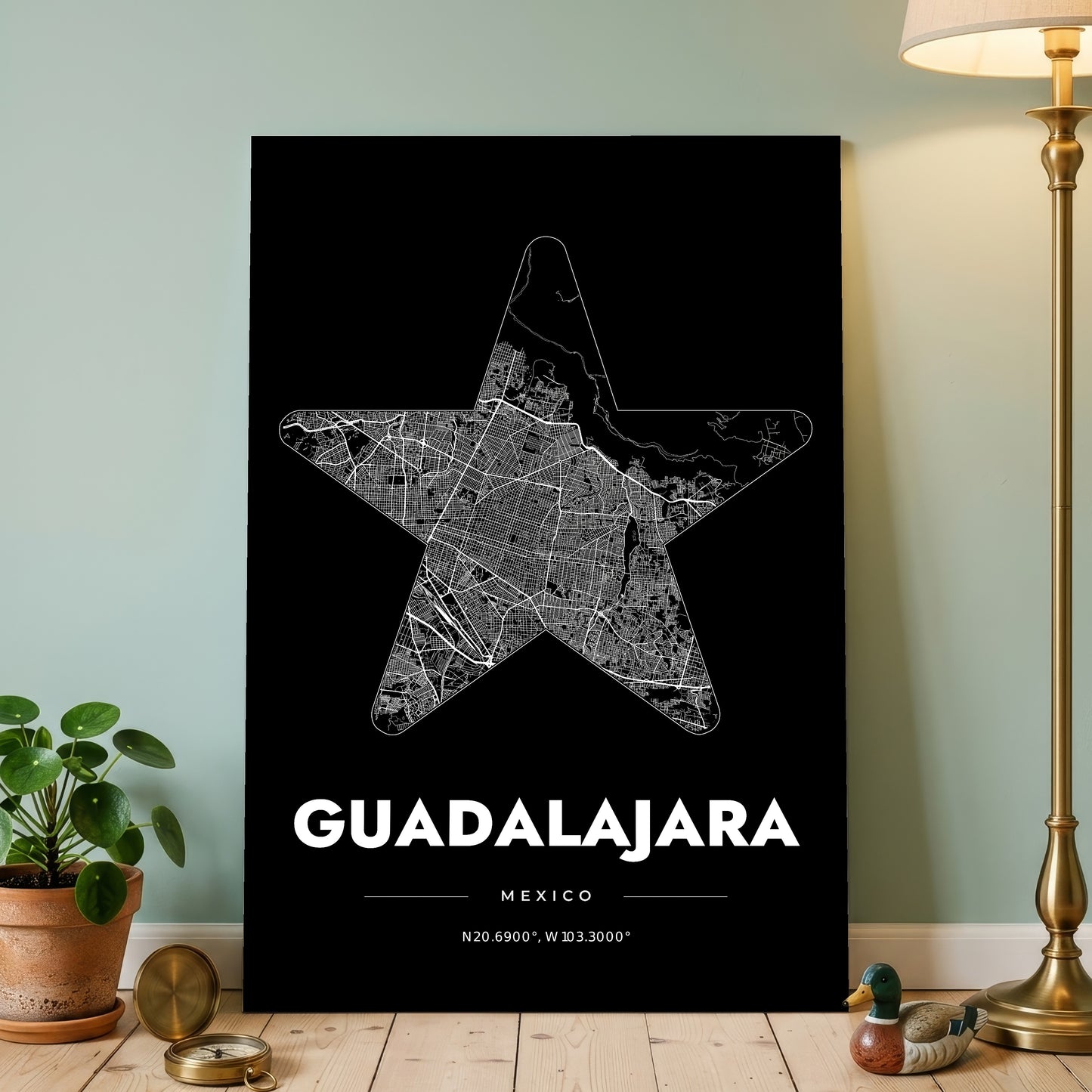Guadalajara Star Map Poster