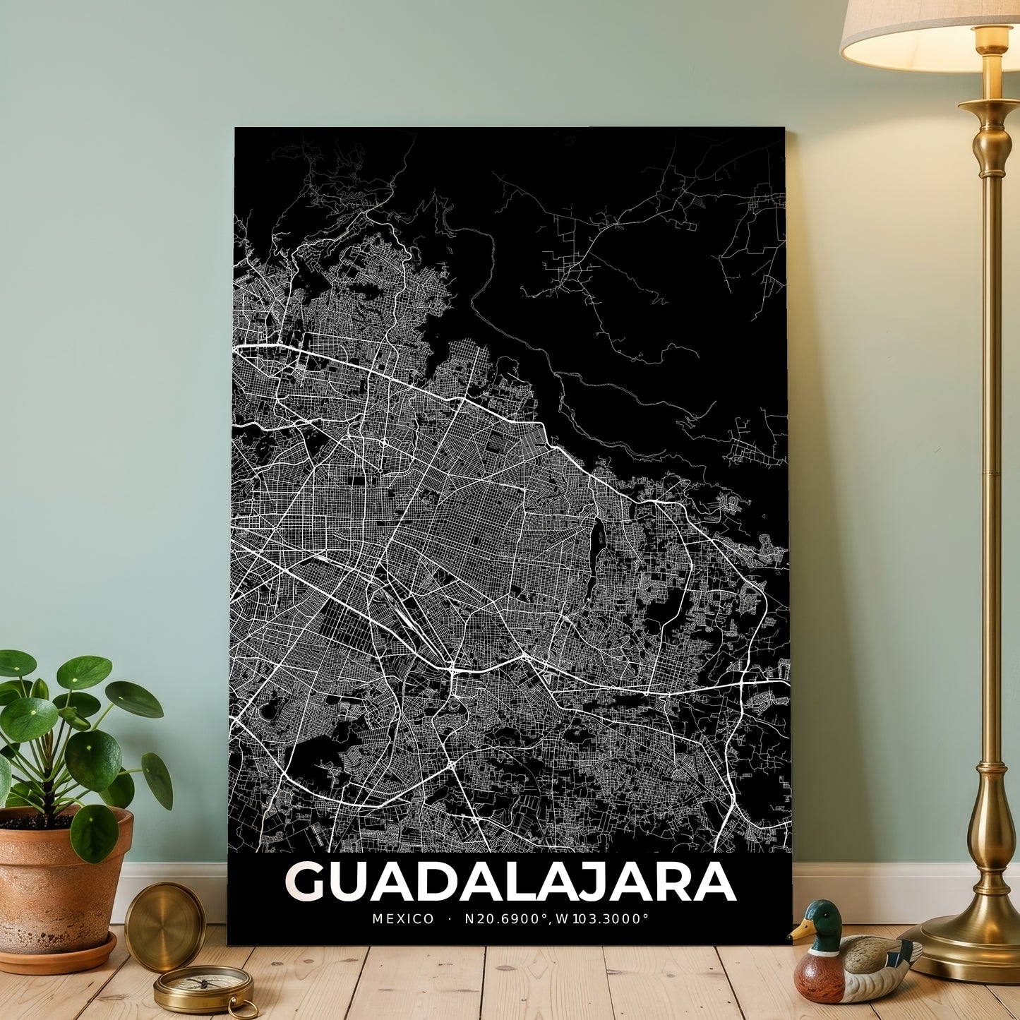 Guadalajara Elegant Map Poster