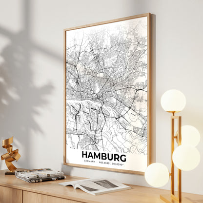 Hamburg Elegant Map Poster