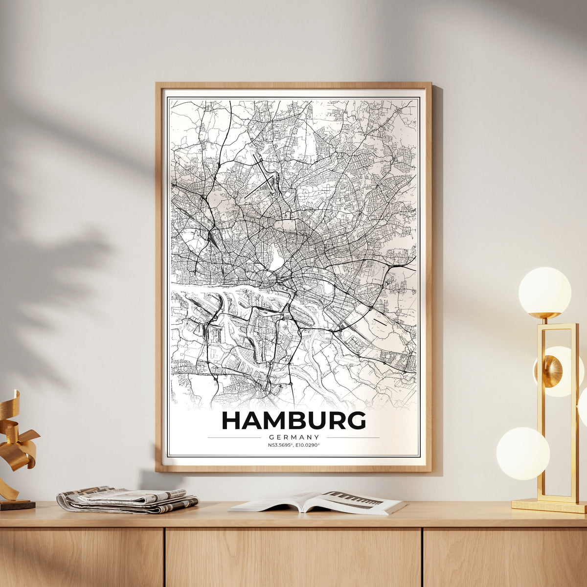 Hamburg Modern Map Poster