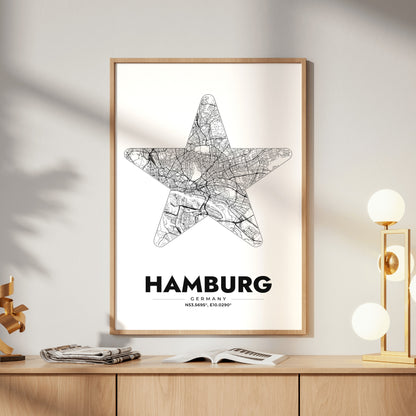Hamburg Star Map Poster