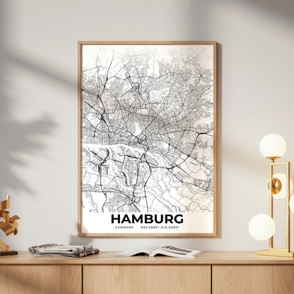 Hamburg Elegant Map Poster