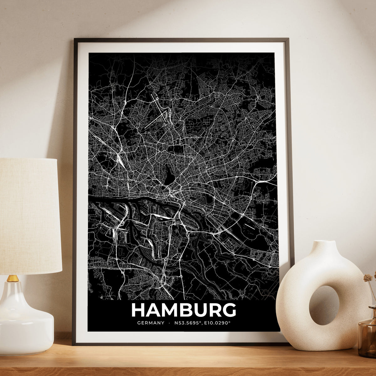 Hamburg Elegant Map Poster