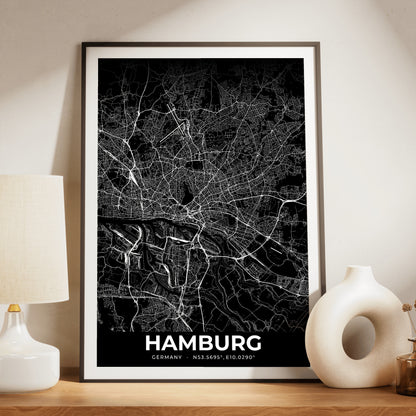 Hamburg Elegant Map Poster