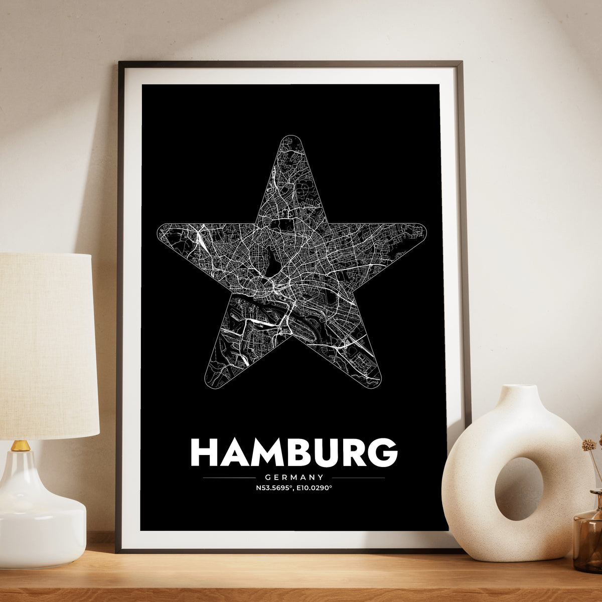 Hamburg Star Map Poster