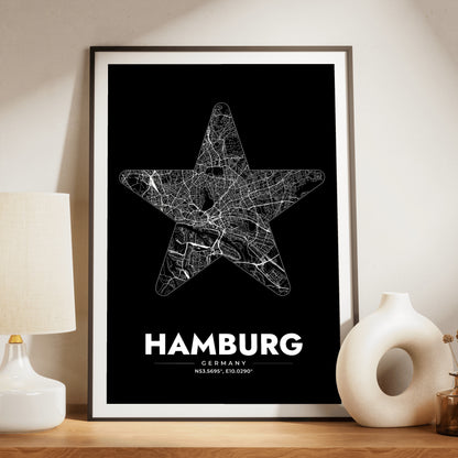 Hamburg Star Map Poster
