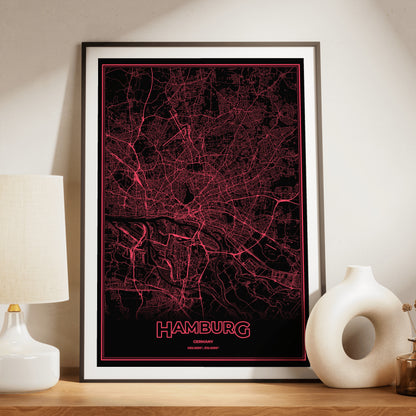 Hamburg Phosphor Map Poster - System Alert