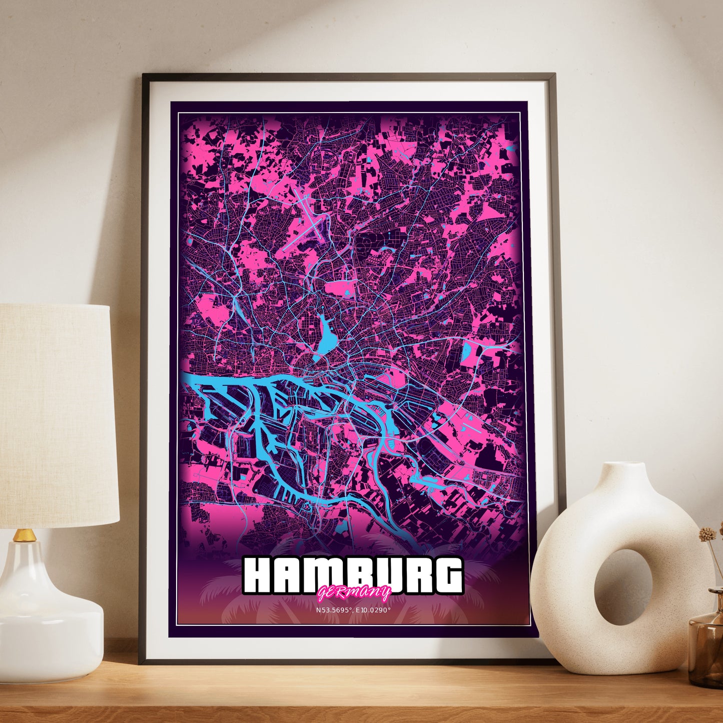 Hamburg GTA Map Poster