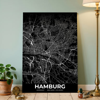 Hamburg Elegant Map Poster