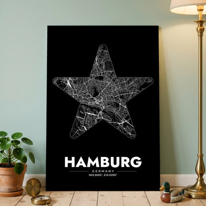 Hamburg Star Map Poster