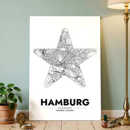 Hamburg Star Map Poster