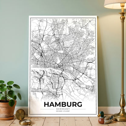 Hamburg Modern Map Poster