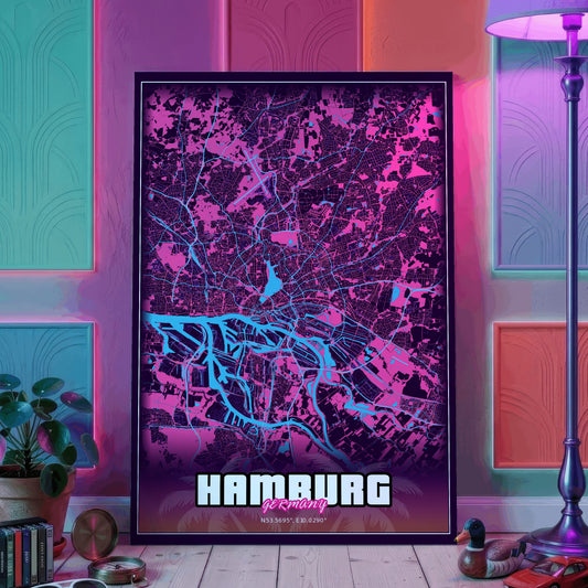 Hamburg GTA Map Poster