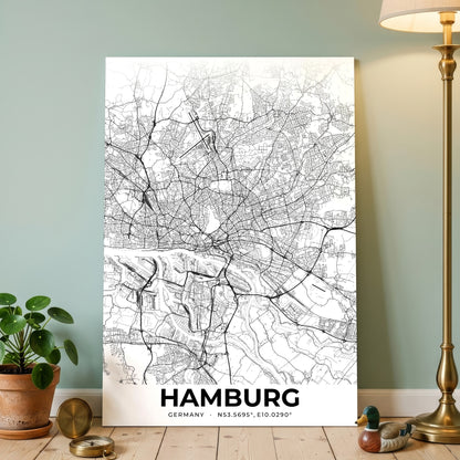 Hamburg Elegant Map Poster