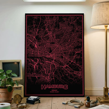 Hamburg Phosphor Map Poster - System Alert