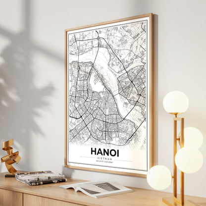 Hanoi Modern Map Poster