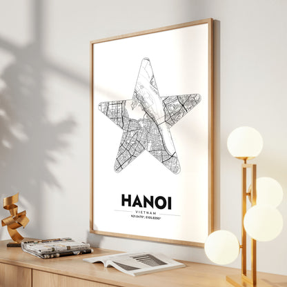 Hanoi Star Map Poster