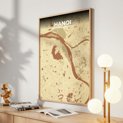Hanoi Ember Map Poster