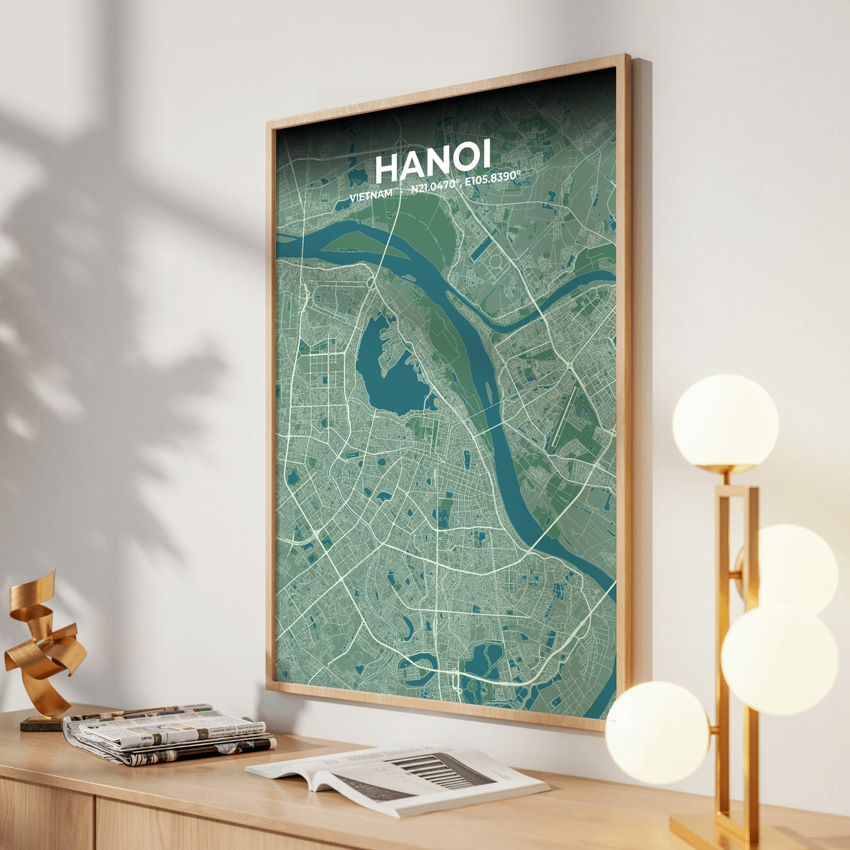 Hanoi Mist Map Poster
