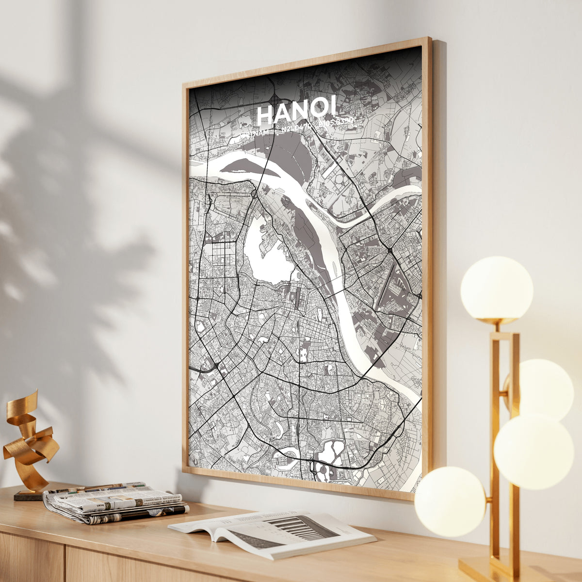 Hanoi Ash Map Poster