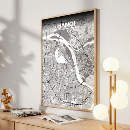 Hanoi Ash Map Poster
