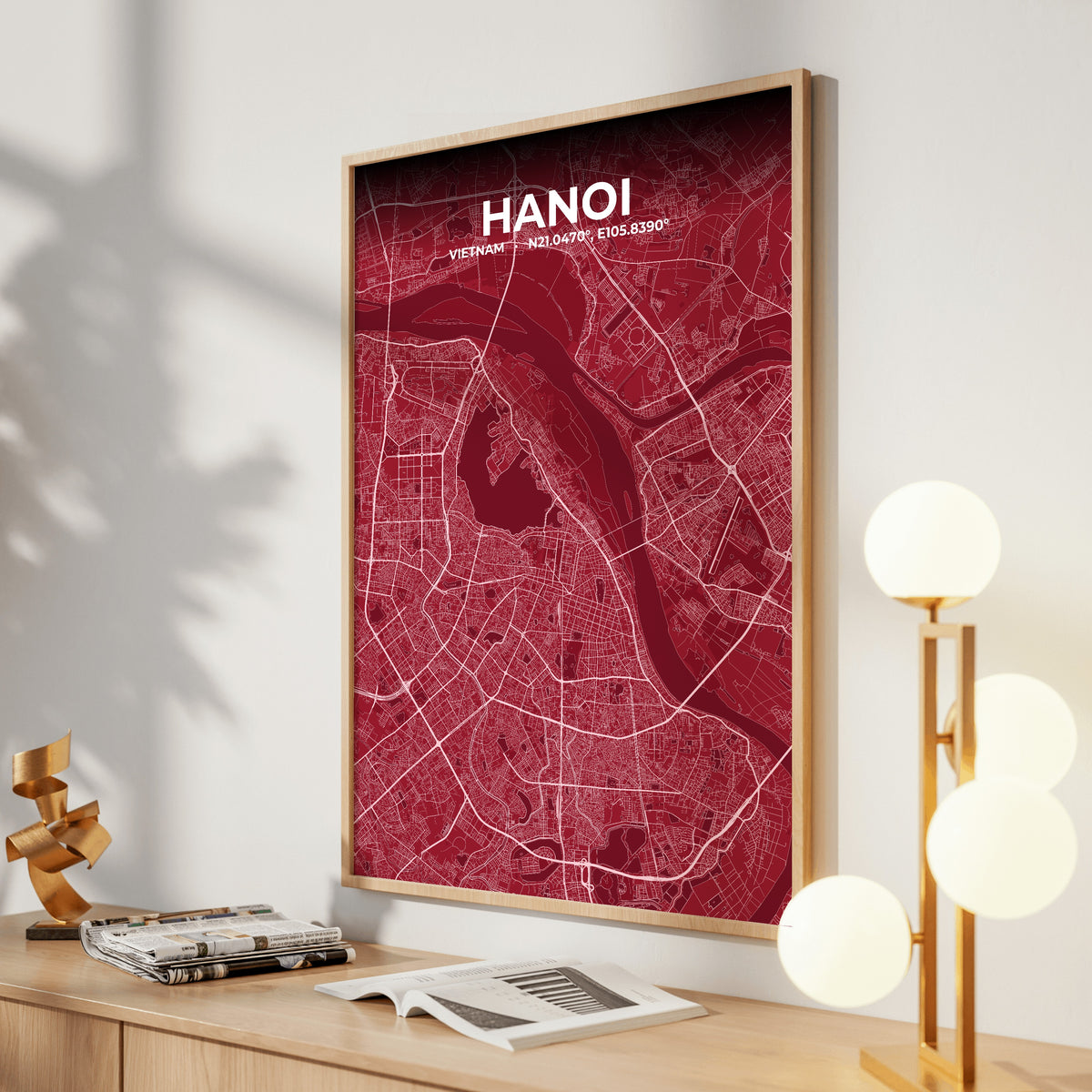 Hanoi Garnet Map Poster