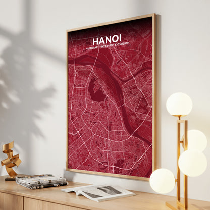 Hanoi Garnet Map Poster