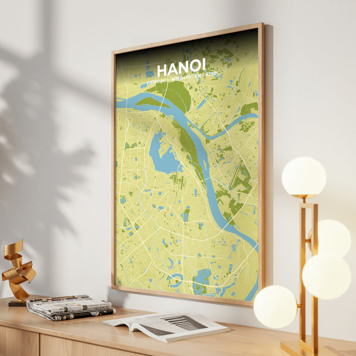 Hanoi Fern Map Poster