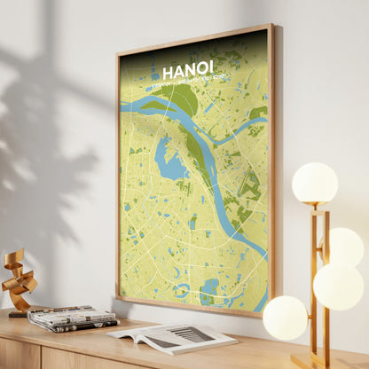 Hanoi Fern Map Poster